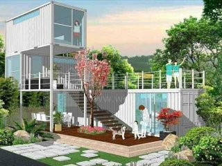 在休閑農(nóng)莊之地，他用集裝箱建了幾棟民宿